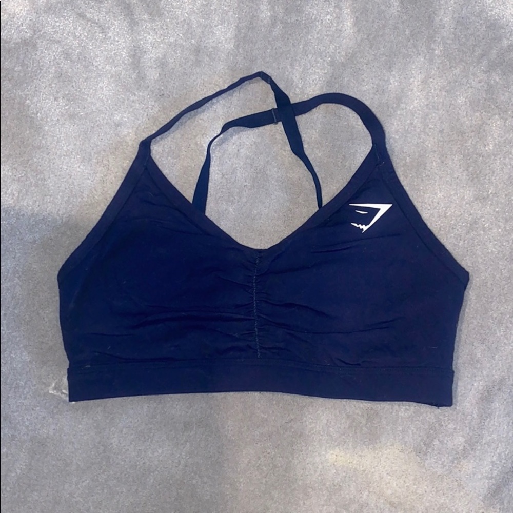 GymShark Ruched Sports Bra Navy